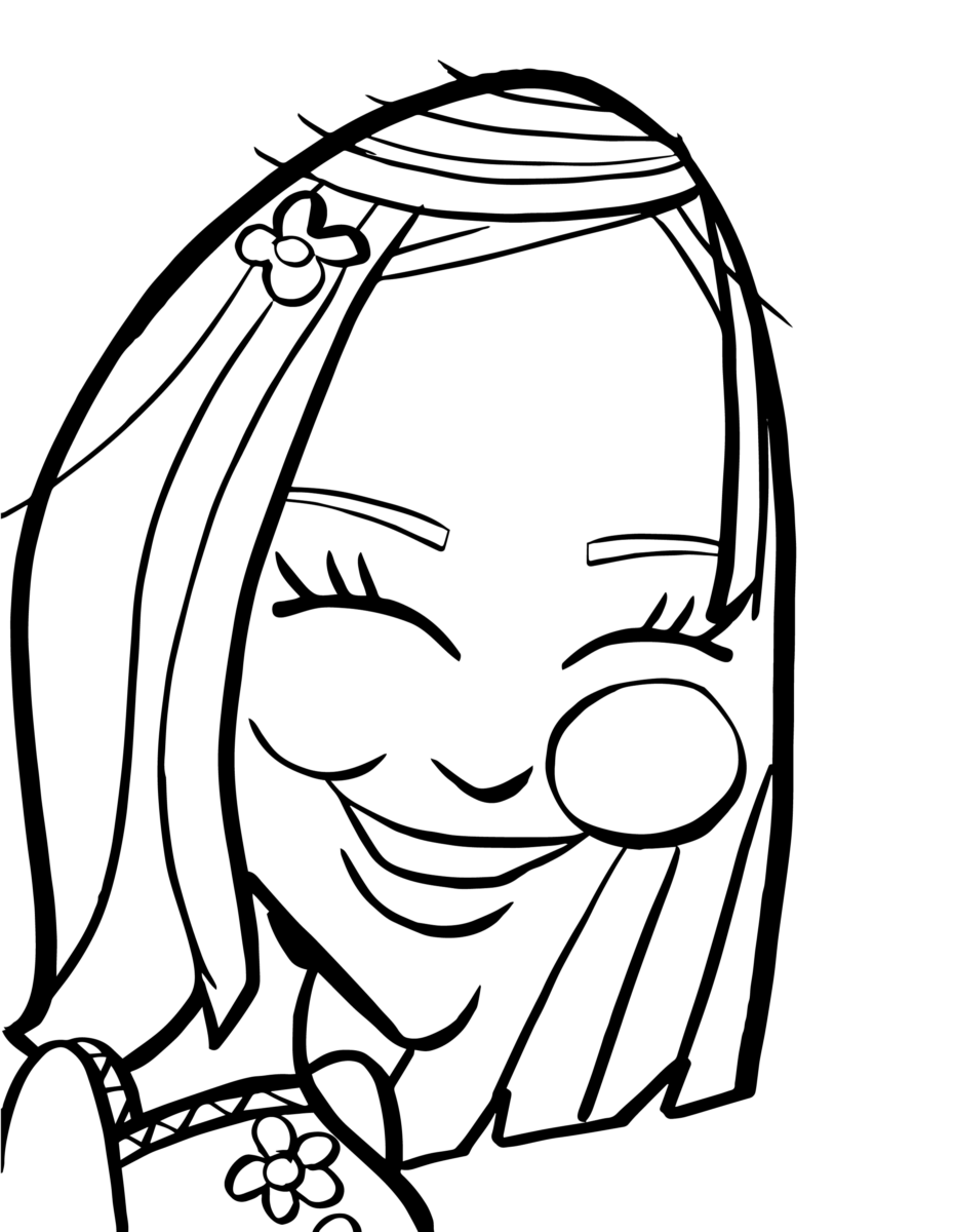 Audra's Caricature in black and white