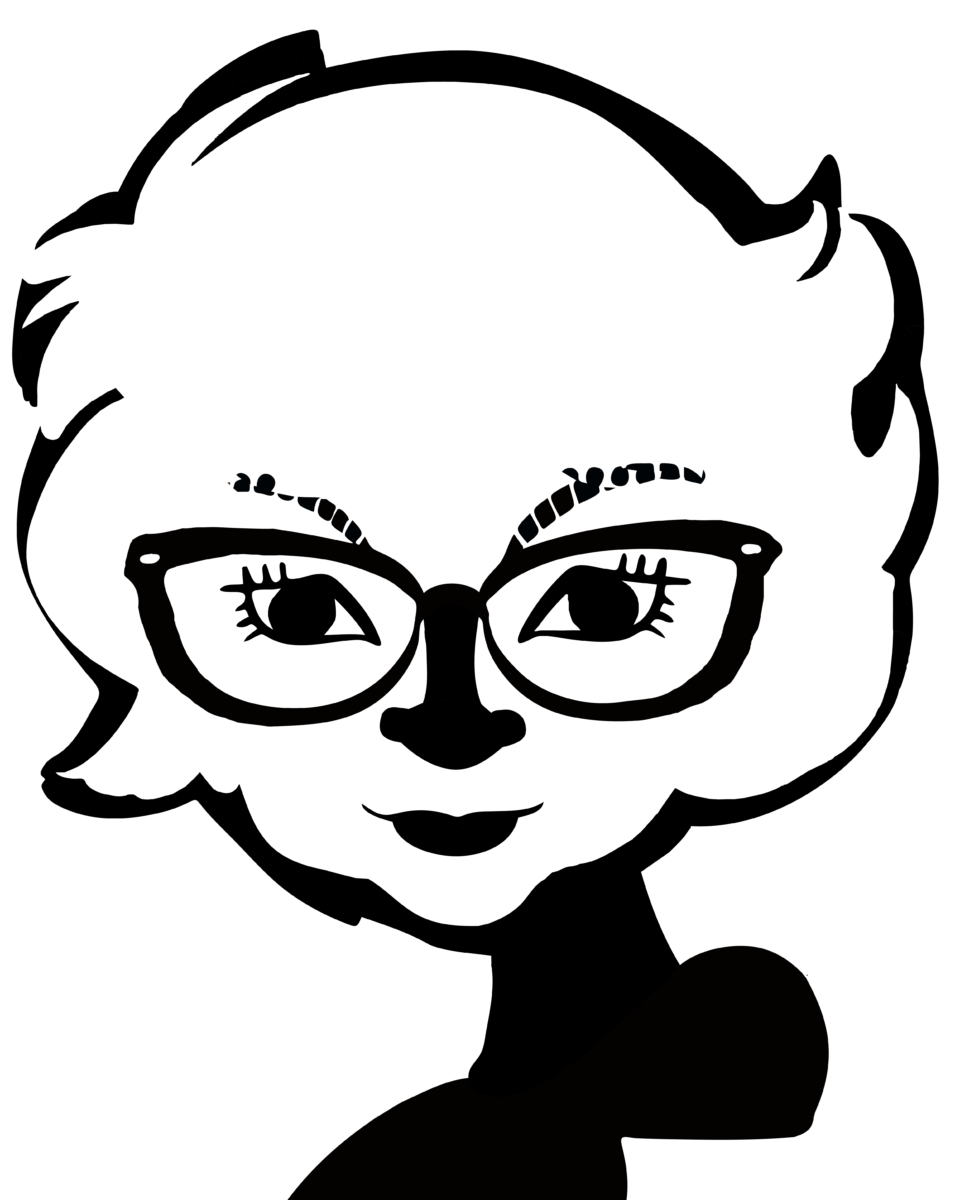 Samantha's Caricature in black and white